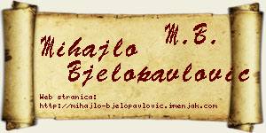 Mihajlo Bjelopavlović vizit kartica